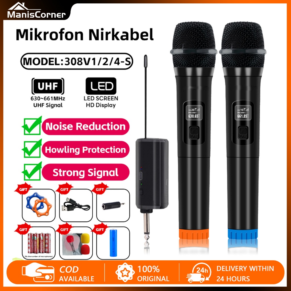 Mikrofon Karaoke Wireless Mikrofon Profesional Mikrofon Handheld UHF Mic Wireless Karaoke