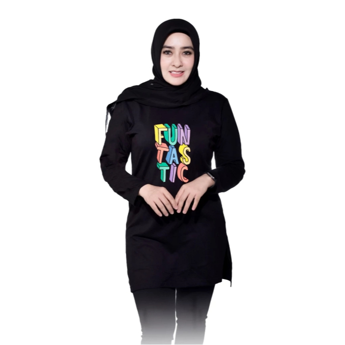 Tunik Kaos OrangeBee New Collection - Tunik Muslimah - Tunik Kekinian - Tunik Kaos Muslimah