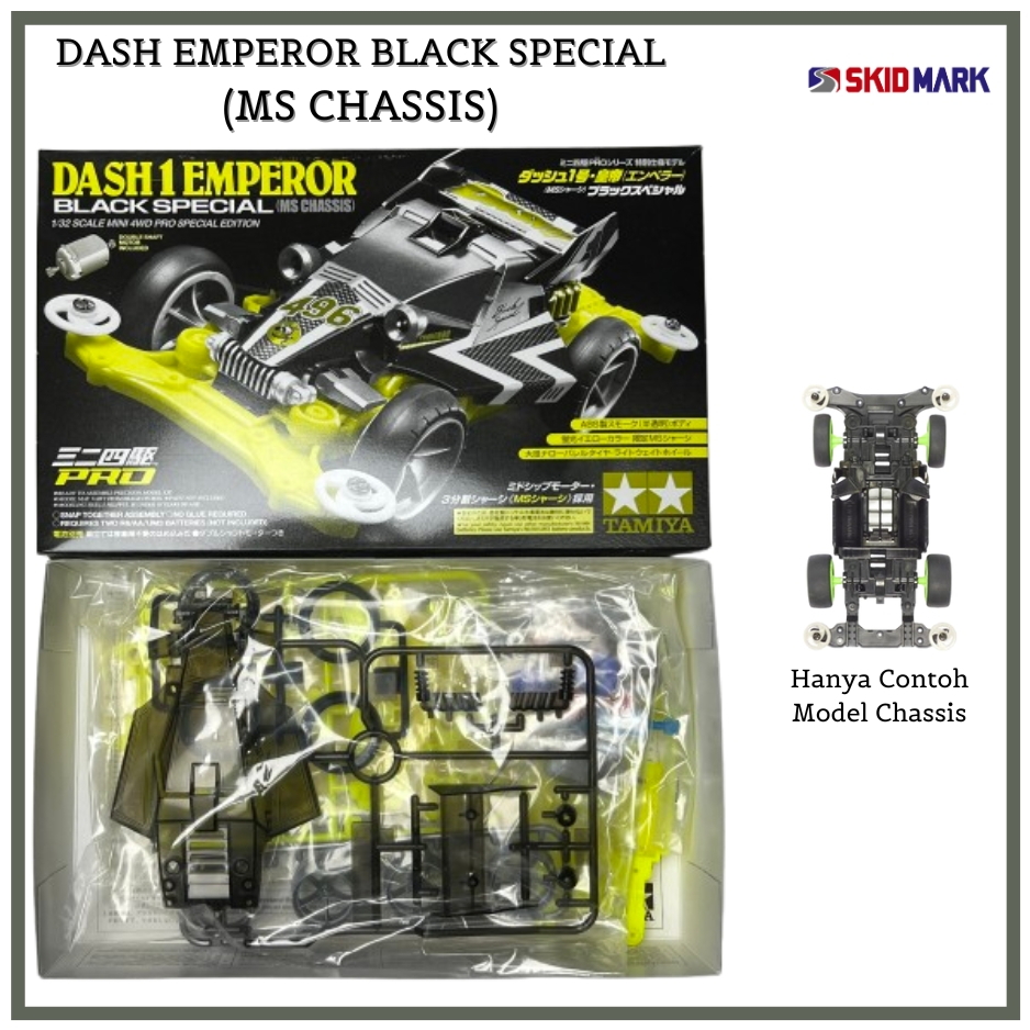 Tamiya Mini 4WD - Dash Emperor Black Spesial MS Chassis (ORIGINAL)