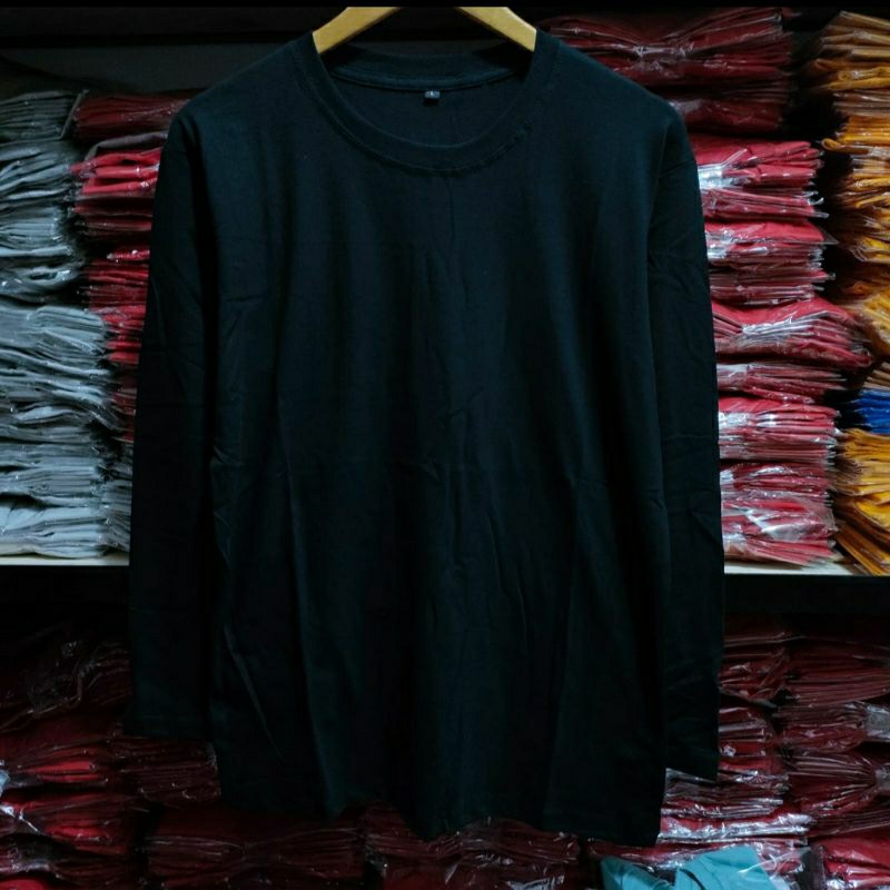 Baju Pria longslevee hitam //pakaian pria lengan panjang //kaos longslevee unisex tebal