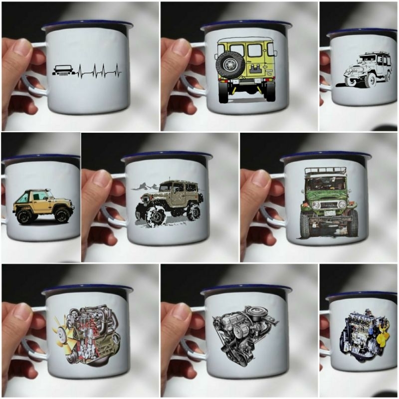 Cangkir Mug Enamel Decal Mobil Off Road #2