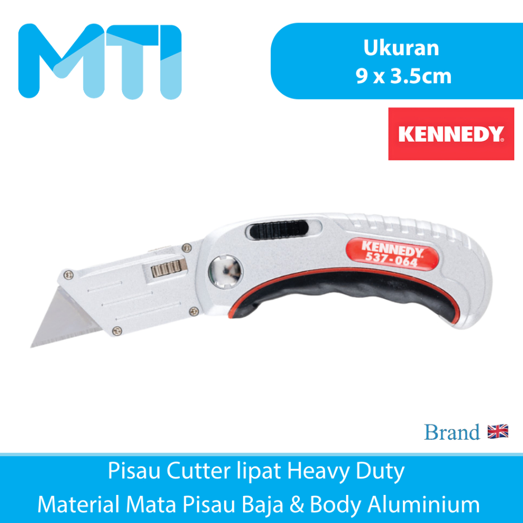 

KENNEDY Pisau Cutter lipat Heavy Duty Material Mata Pisau Baja & Body Aluminium