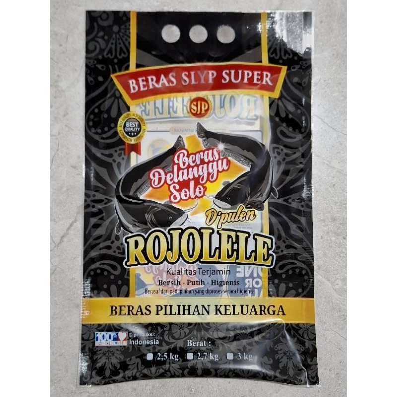 

plastik beras 2,5kg 2,7kg 3kg rojolele hitam solo delanggu