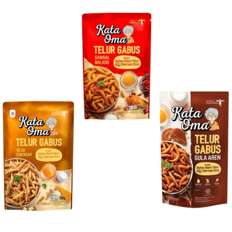 

KATA OMA Telur Gabus Rasa Keju 50gr / Kata Oma Telur Gabus Rasa Gula Aren 50gr / Kata Oma Telur Gabus Rasa Balado / Cemilan / Telur Gabus