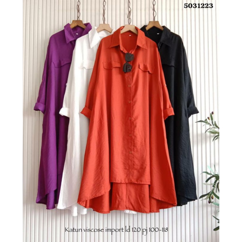 Long Tunik Polos Katun Viscose