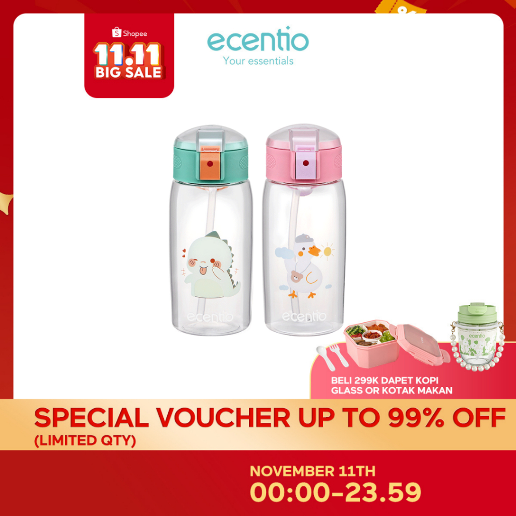 ecentio botol minum anak 500ml sedotan botol air tempat minum bpa free