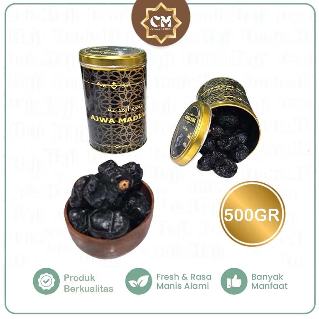 

Kurma Ajwa Kaleng 500gr Ajwa Madinah Kurma Nabi Kemasan Exclusive Kualitas Super Premium