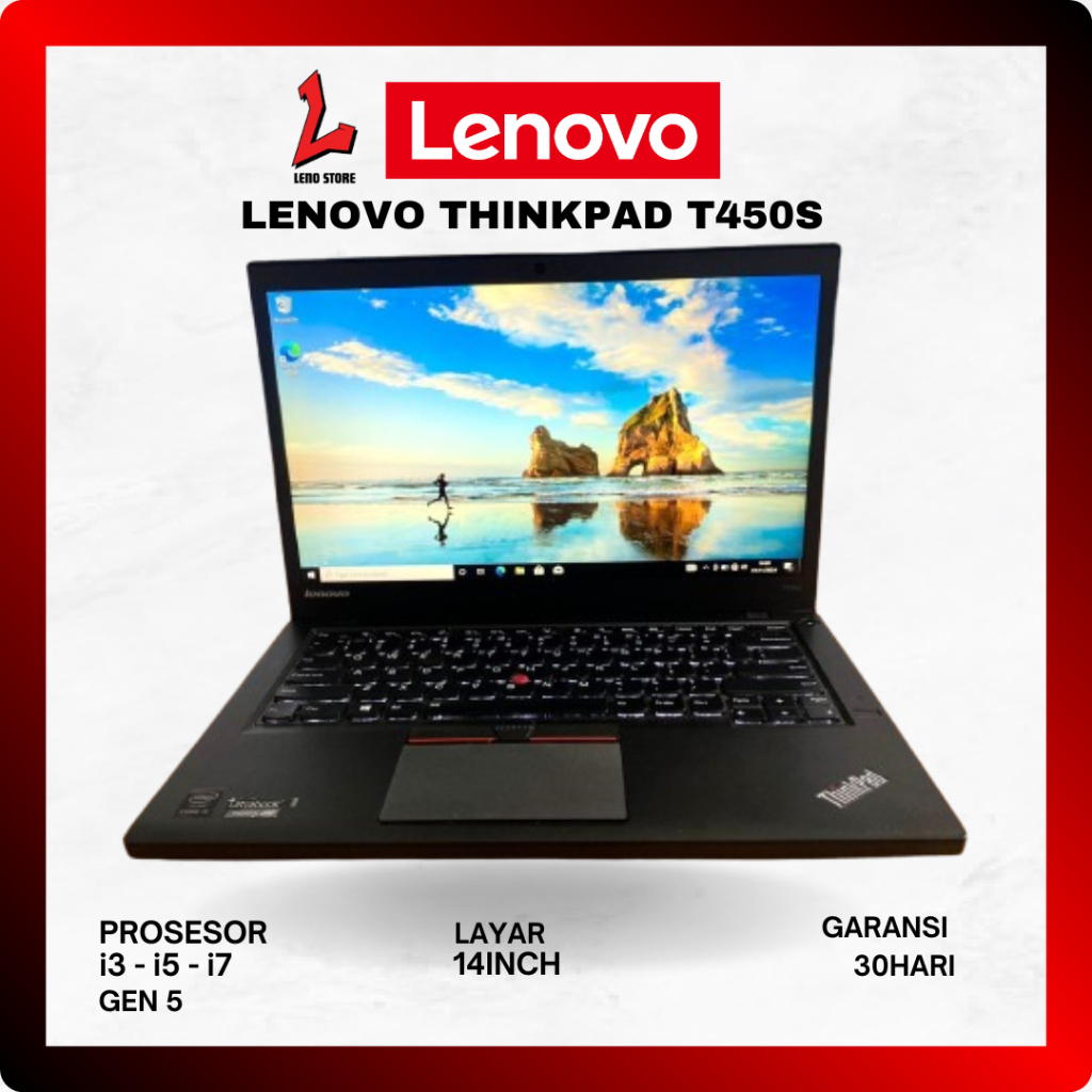 Laptop sekolah dan kuliah lenovo thinkpad yoga T450S i3 i5 i7 generasi 5 second bergaransi