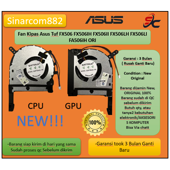 Fan Kipas LAPTOP  Asus Tuf FX506 FX506IH FX506II FX506LH FX506LI FA506IH ORI