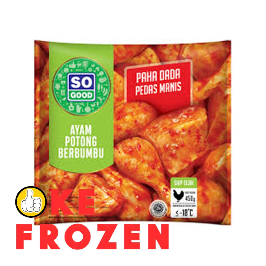 

SO GOOD AYAM POTONG PAHA DAN DADA BUMBU PEDAS MANIS 450GR/DAGING AYAM