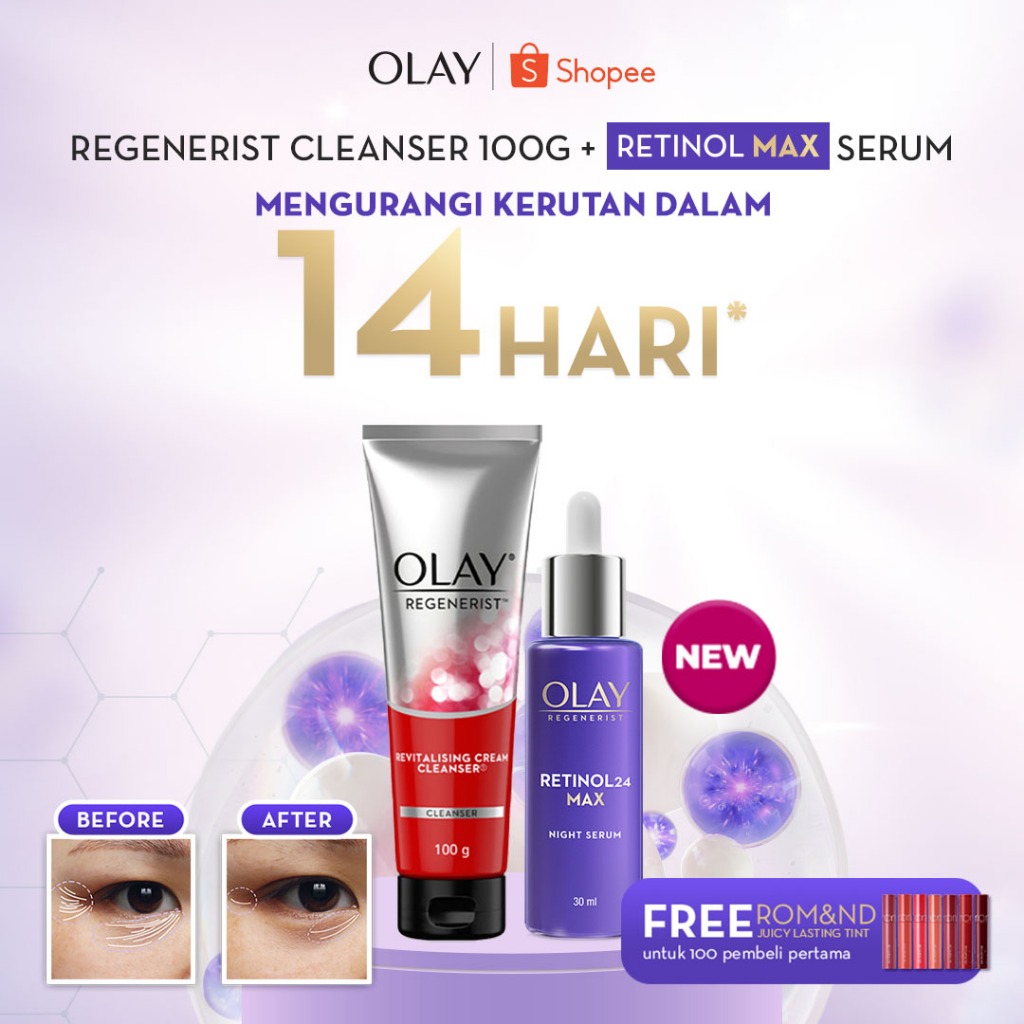 Olay Regenerist Retinol 24 MAX Night Serum Skincare Antiaging 30ml + Olay Regenerist Revitalizing Ni