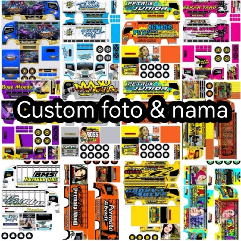 

Pola stiker truk oleng custom pakai poto & nama