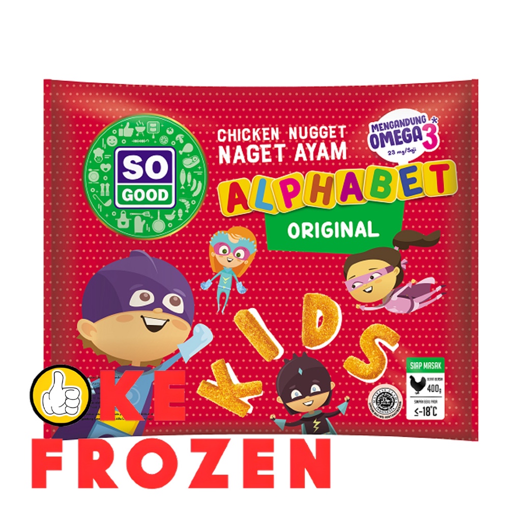 

SO GOOD CHICKEN NUGGET ALPHABET 400GR/NAGET AYAM BENTUK HURUF