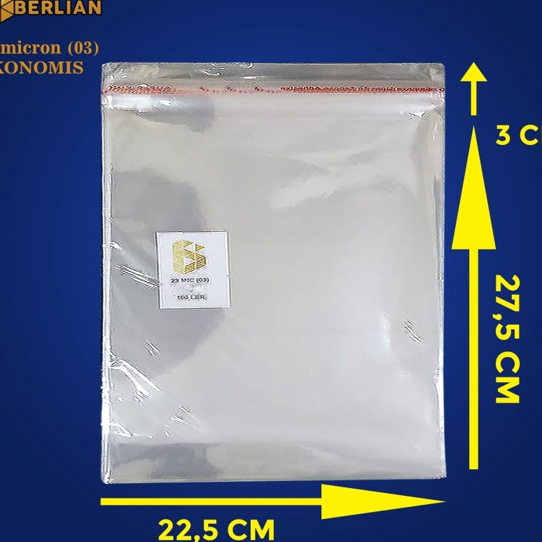 

Price 225 x 275 cm Plastik OPP EKONOMIS 23micron 1 lbr lemseal