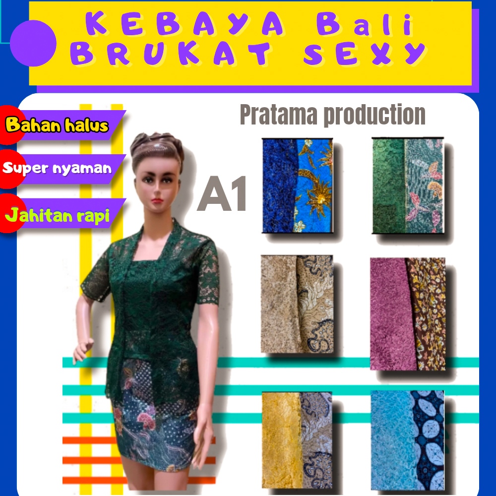 Baju Kebaya batik Burkat BALI BERKUALITAS lengan pendek dan rok pendek 04