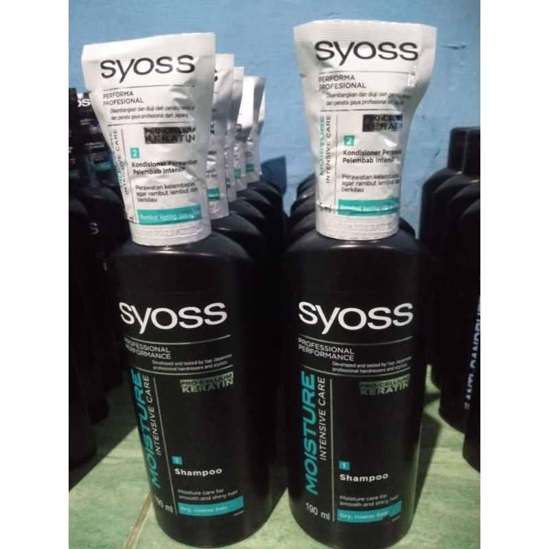 SHAMPO SALON SYOSS MOISTURE 190 ML GRATIS SATU SACHET SYOSS KONDISIONER