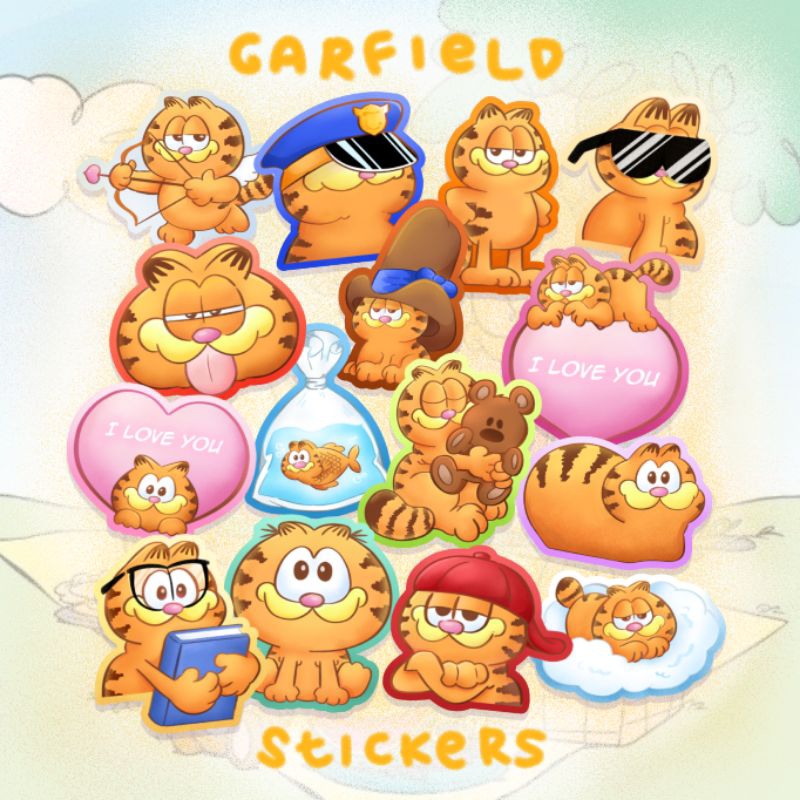 

Garfield Glitter Sticker - Wahoo! Cute Stickers - Stiker Dekorasi