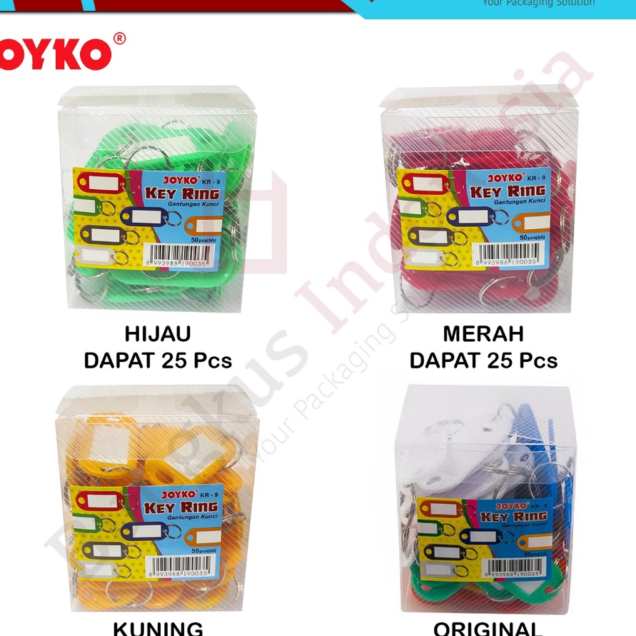 

FG2 Gantungan Kunci Label Nama Joyko Key Ring Warna KR9