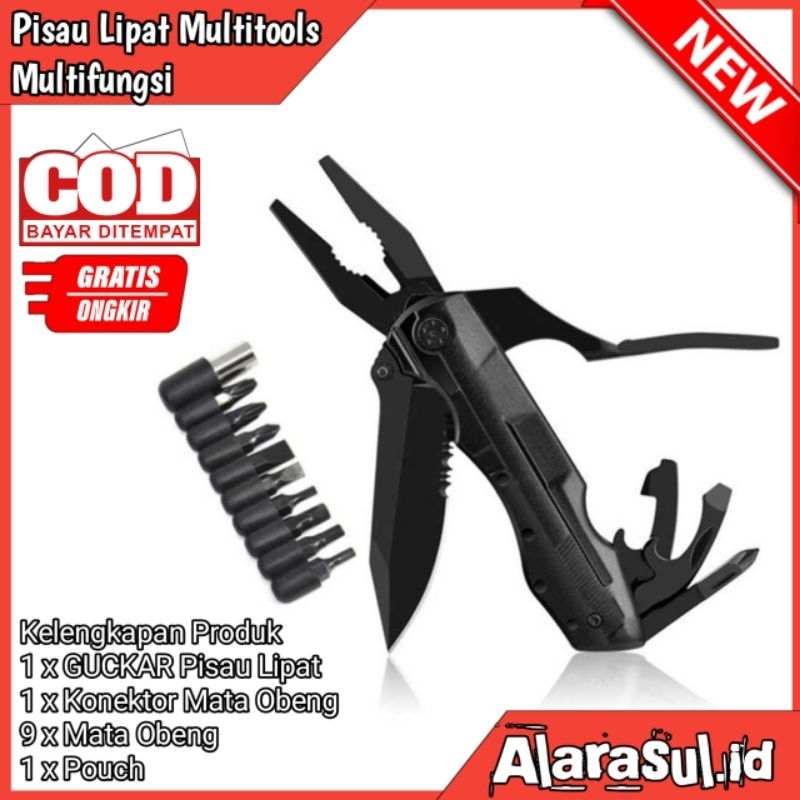 Pisau Lipat Multitools Multifungsi Survival EDC Pliers 14 in 1