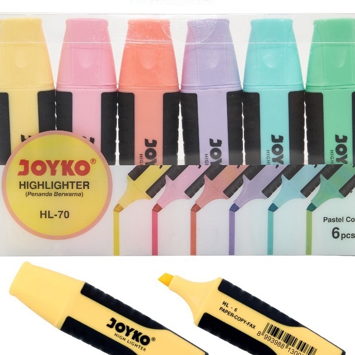 

Pilihan Hhlhter Penanda Berwarna Joyko HL7 Pastel Color 1 Set 6 Pcs