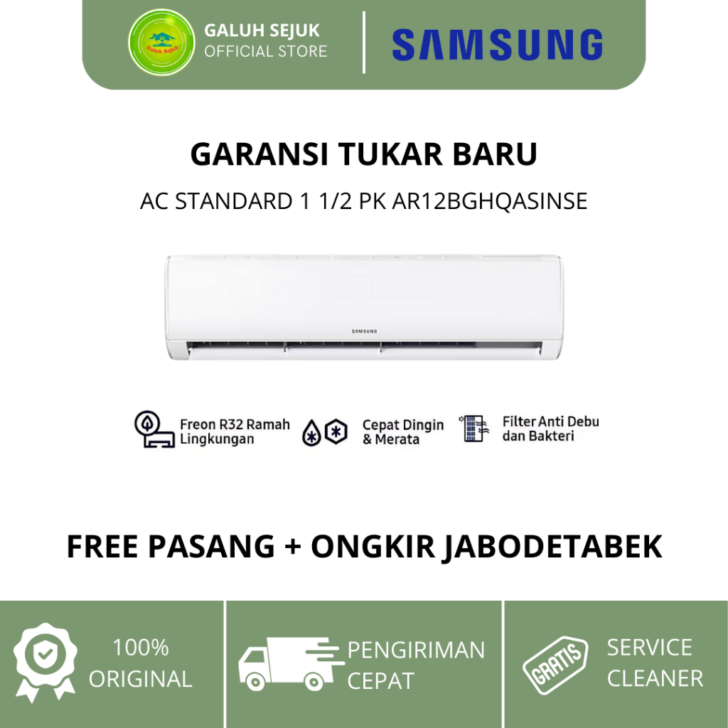 SAMSUNG AC STANDARD 1 1/2 PK AR12BGHQASINSE - AC Samsung R32 AC Standard 1.5PK