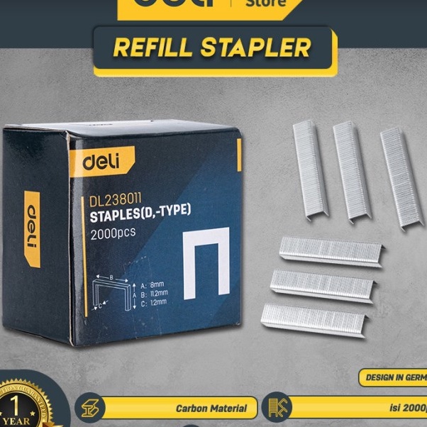 

HJ6 Deli Refill Stapler Isi Ulang Refill Staples 8 x 112 x 12mm2pcs Perkakas EDL23811