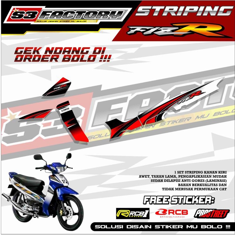STRIPING STIKER YAMAHA F1ZR ORIGINAL - striping stiker yamaha f1zr original
