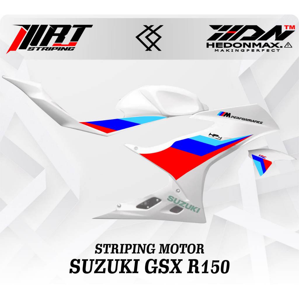 Striping GSX - Stiker Transparan GSX 150R Livery BMW (Sudah Terpotong)