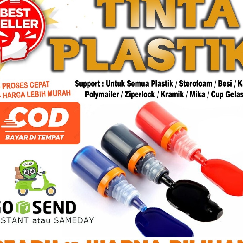 

Terbatas Tinta Stempel Permanent Wateroof Khusus Bahan Plastik