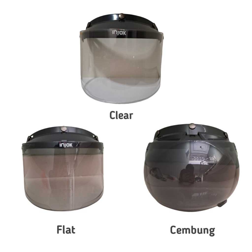Kaca Helm Visor Helm JPN Cargloss Classik Retro Datar Flat Cembung