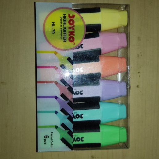 

HJ6 SET STABILO JOYKO Hhlhter Berwarna HL7 Pastel Color 1 Set 6 Pcs