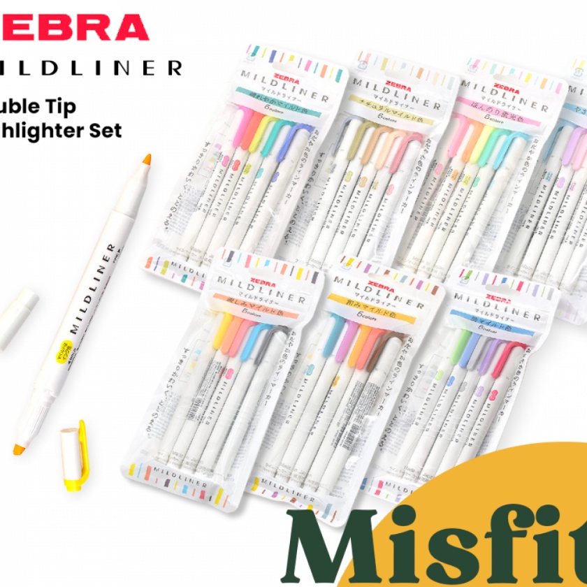 

KP8 Zebra Mildr SET Double Tip Hhlhter Midr Pastel Warna