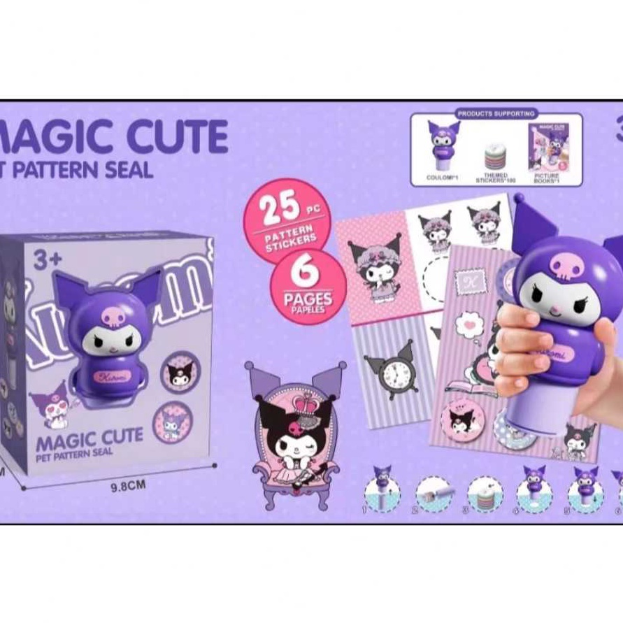 

KI3 Clairetoys Mainan stempel anakanak stempel ajaib hadiah buku stiker kartun anak laki laki dan perempuan