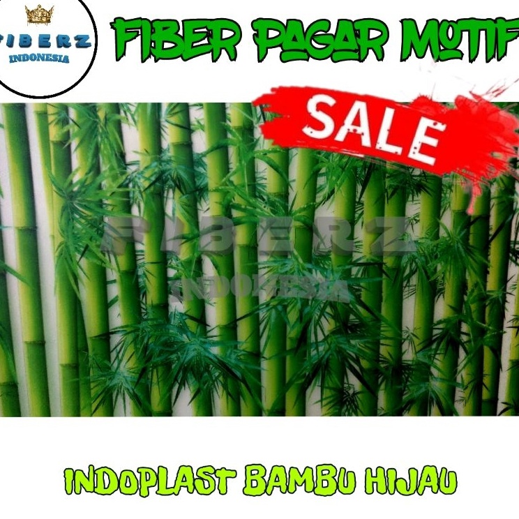 Serbu Discount  INDOPLAST  Fiber Plastik Penutup Pagar Motif BAMBU HIJAU Meteran