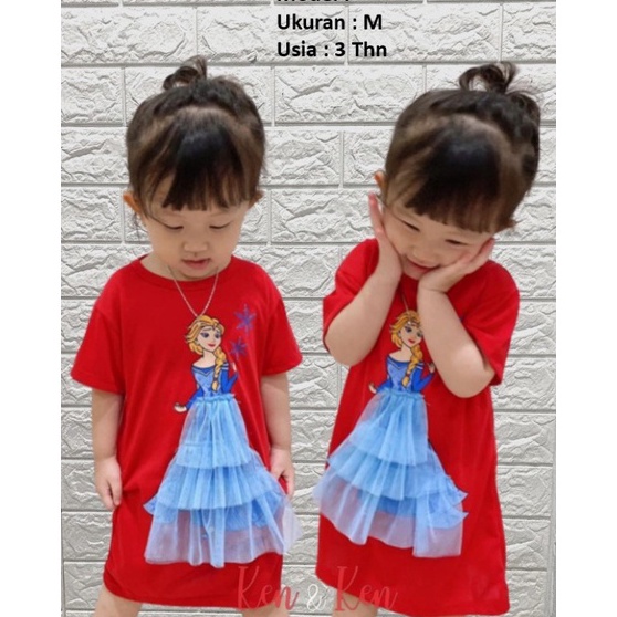 Produk Hemat  Dress Frozen  Dress Tile Frozen  Dress Tile Elsa  Dress Anak Frozen  Dress Jala Anak D