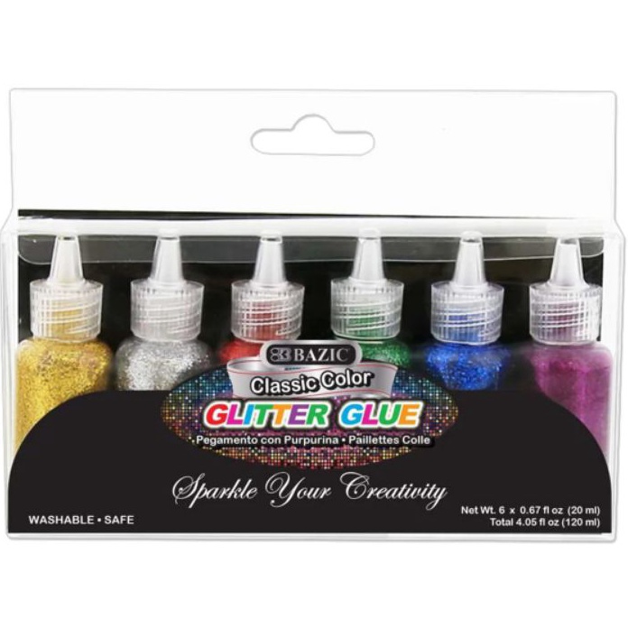 

KP8 Lem glitter glue lem cair warna metalik 6pcs