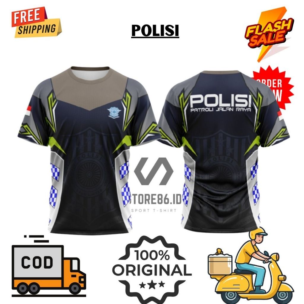 JERSEY POLISI 1 FULLPRINT SUBLIME / KAOS POLISI DRIFIT / JERSEY POLISI  / FULL PRINTING