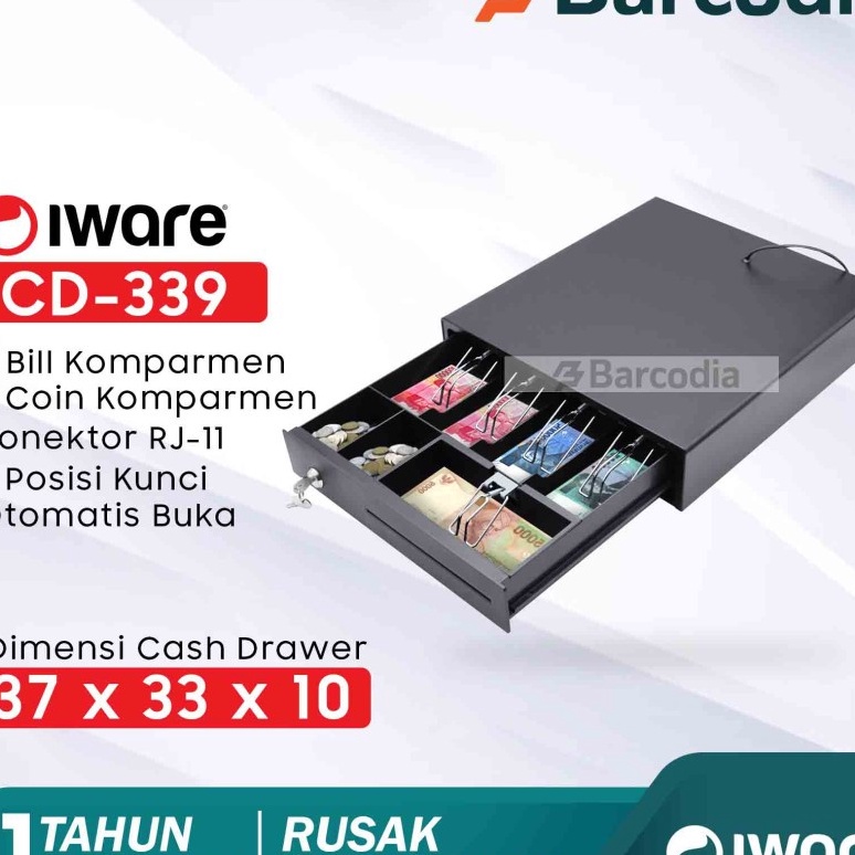 KF7 CASH DRAWER IWARE CD339 LACI UANG KASIR 5 SLOT UANG KES LACI KASIR METAL