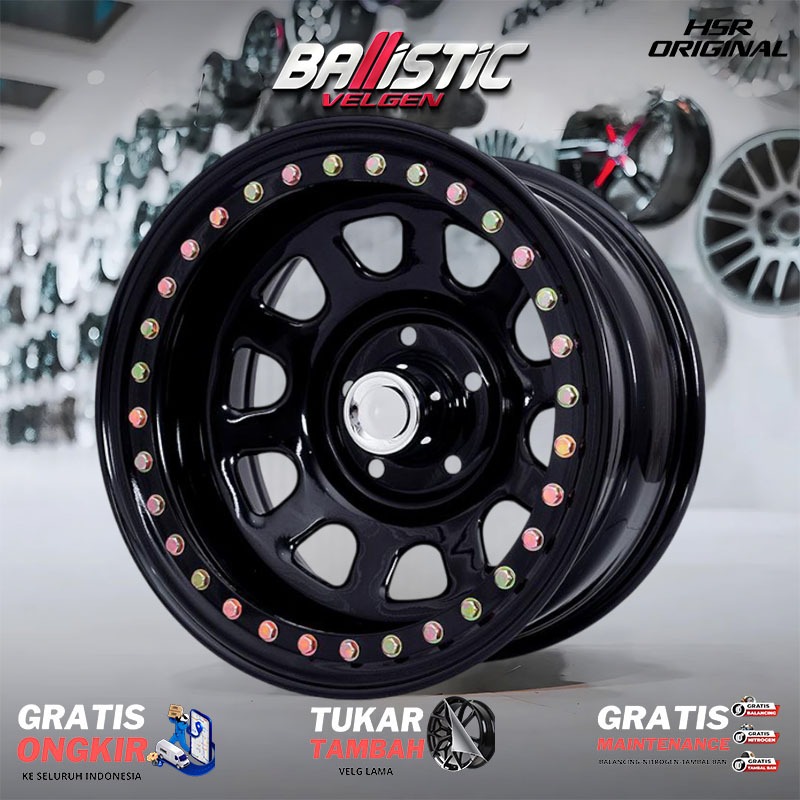 Velg Offroad Original HSR Type MOKUPO Ring 17 Lubang Baut/PCD 5x127 Lebar 9 ET -27 Velg Mobil Jeep