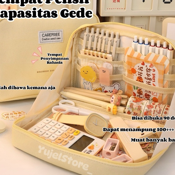 

KI3 Tempat Pensil Multifungsi Tas Perlengkapan Kantor Dan Anak Sekolah Kotak Pensil Aesthetic