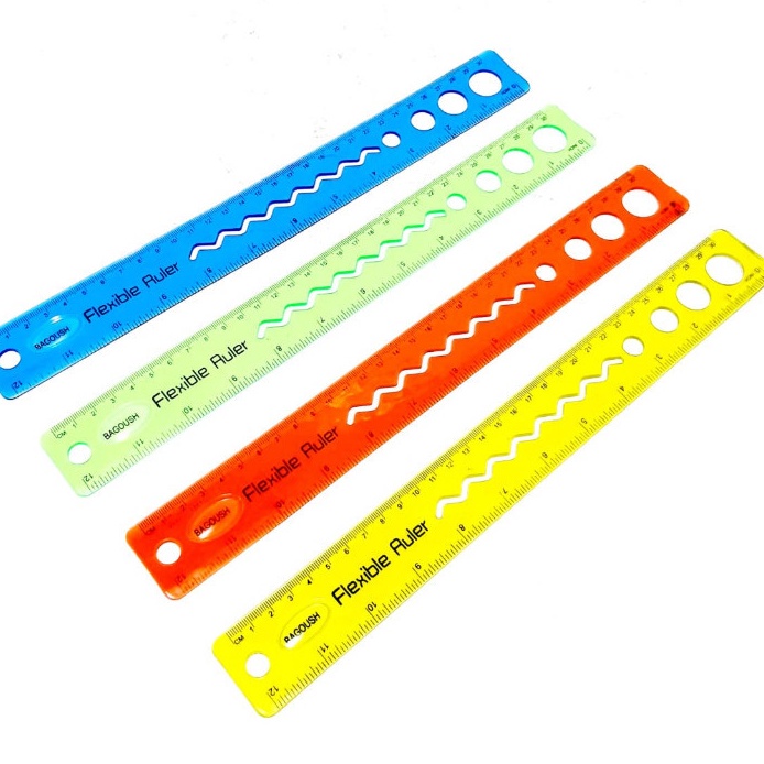 

Potongan PER 1LUSIN 12PCS PENGGARIS FLEXIBLE 3CM ANTI PATAH 4 WARNA