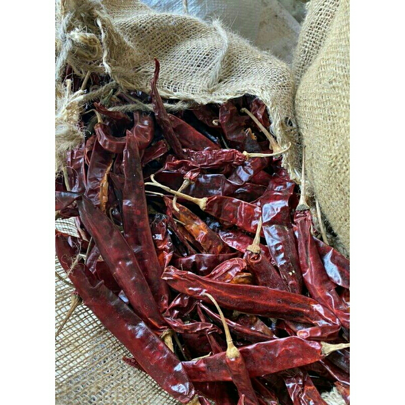 

Cabe Merah Teja Kering (tanpa tangkai)1kg asli india