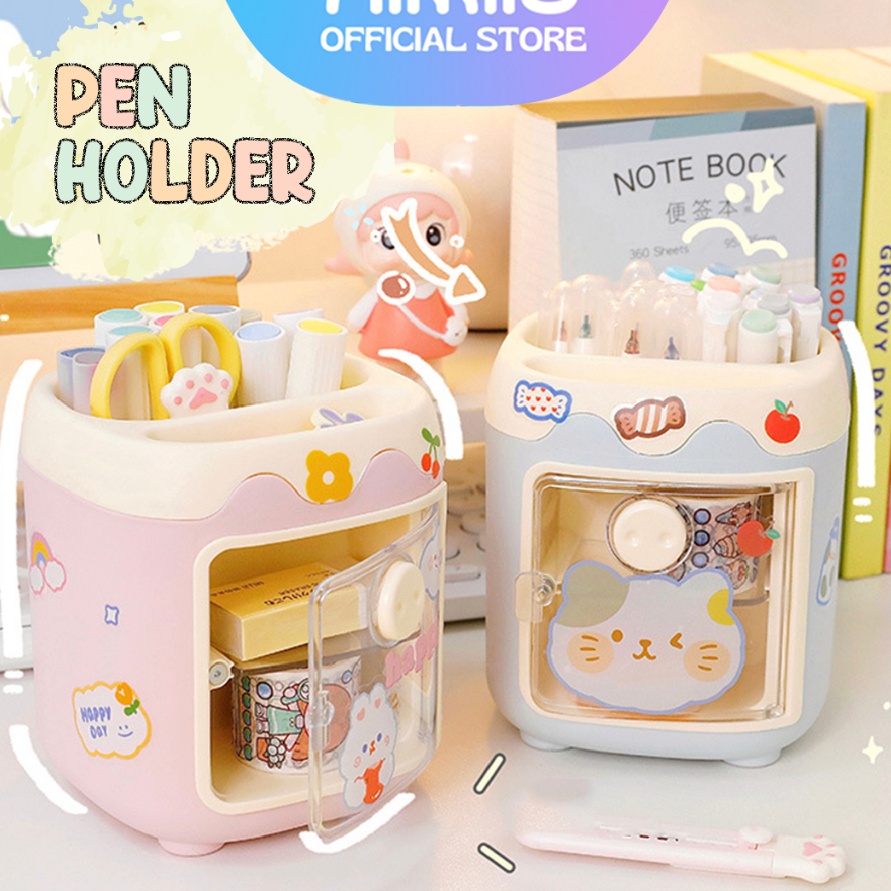 

Terjangkau Aimilo Kotak Penyimpanan Alat Tulis Tempat Pulpen Gel Brush Organizer Meja Laci 2 Tingkat Serbaguna