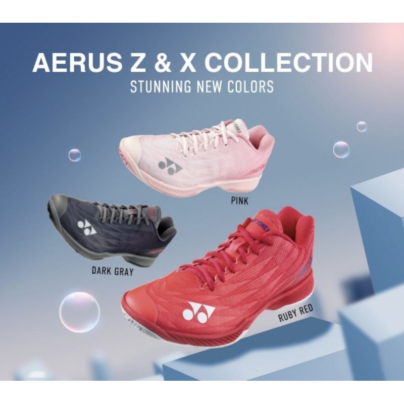 Sepatu Badminton Yonex Aerus Z2 Z 2 Men Women Ladies Wide Pink Black Red Dark Grey