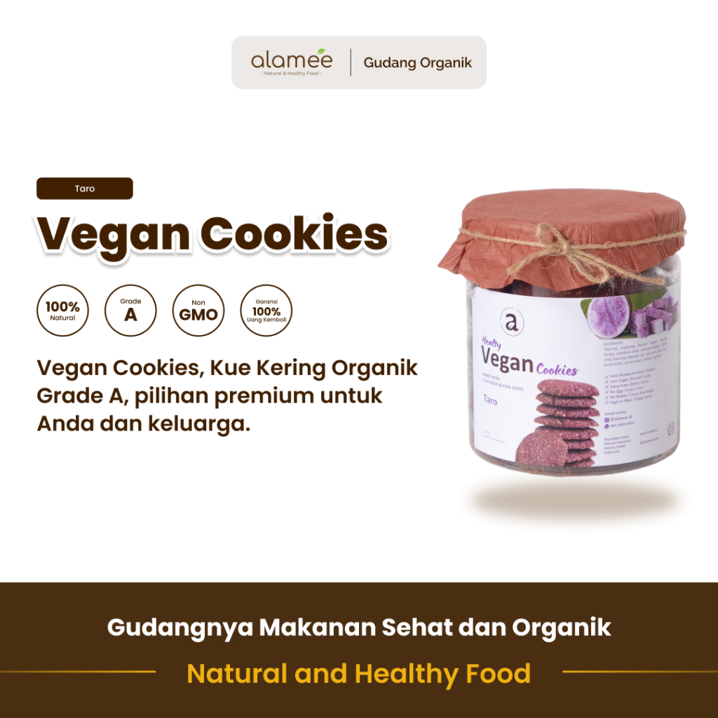 

alamee vegan cookies taro sehat dengan rasa taro untuk camilan nikmat dan alternatif yang enak