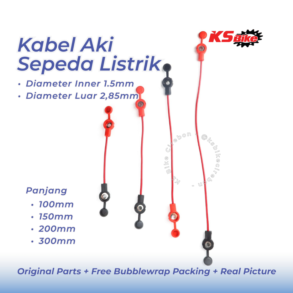 Kabel Jumper Aki Sepeda Listrik E-Bike Skuter Motor Listrik 10cm 15cm 20cm 30cm x 1.5mm² Merah Unive