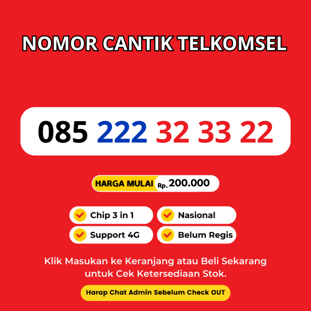 Nomor Cantik Telkomsel  Murah dan Rapi - Kartu Perdana SimPati Cantik Murah dan Rapi Support 4G LTE 