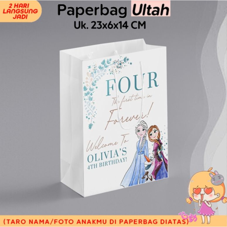 

(+NAMA ANAK) Paper Bag Ulang Tahun Kecil Uk. 23x6x14 CM / Tas Ulang Tahun Anak Bebas Desain / Tas Kertas Ultah Anak Murah Full Warna