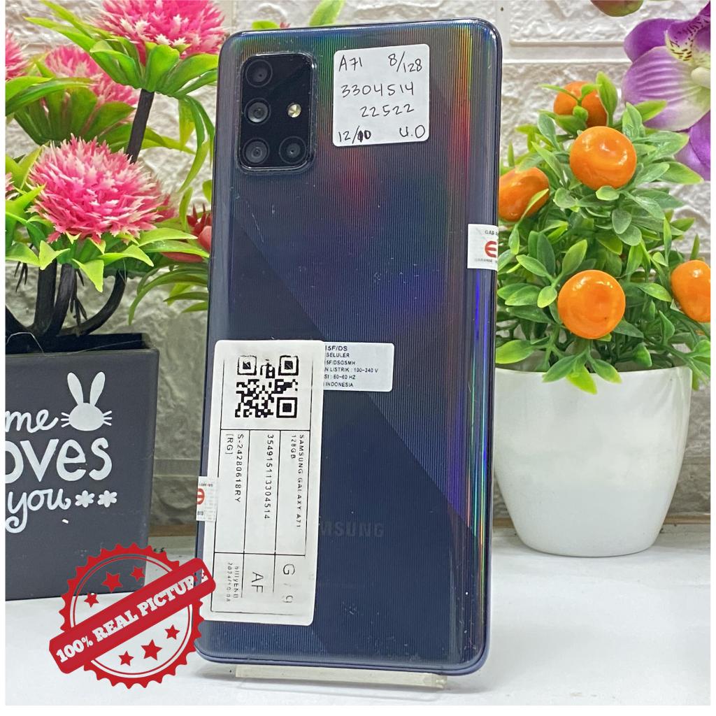 Samsung A71 8/128GB Black Bekas Second Eks Grs Resmi Samsung