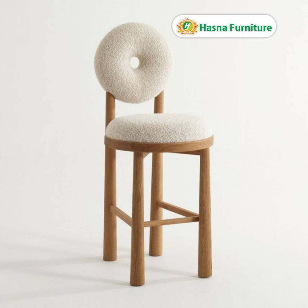 Kursi Barstool Cushion Minimalis Jati Aesthetic